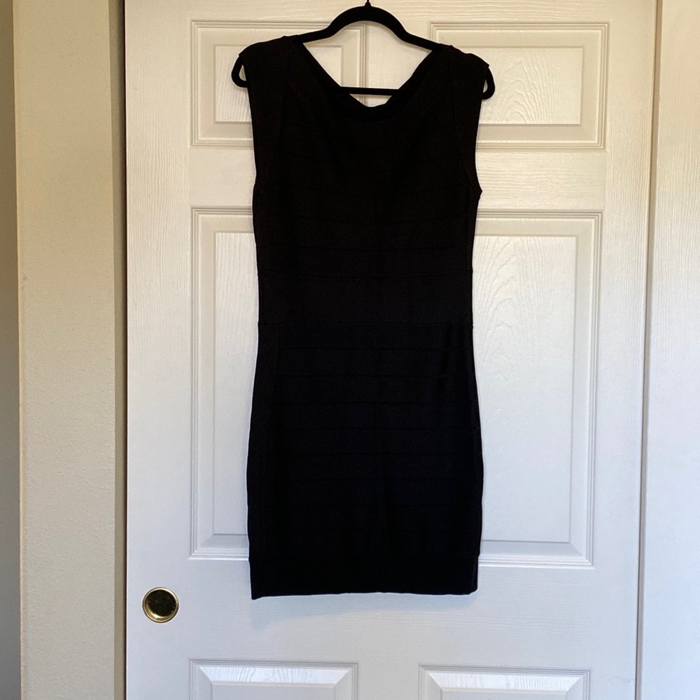 French connection black bodycon dress